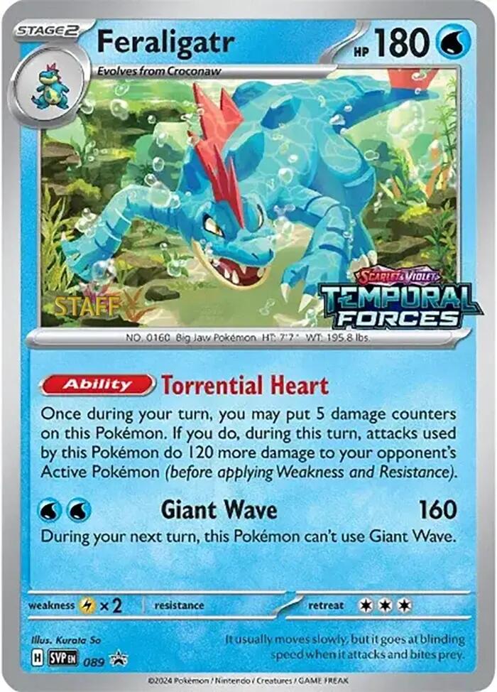 Feraligatr (089) (Staff Prerelease Promo) [Scarlet & Violet: Black Star Promos]-1