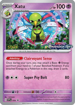 Xatu (059) (Staff Prerelease Promo) [Scarlet & Violet: Black Star Promos]-1