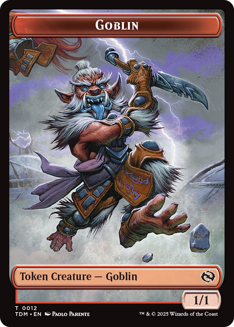 Goblin // Warrior Double-Sided Token [Tarkir: Dragonstorm Tokens]-1
