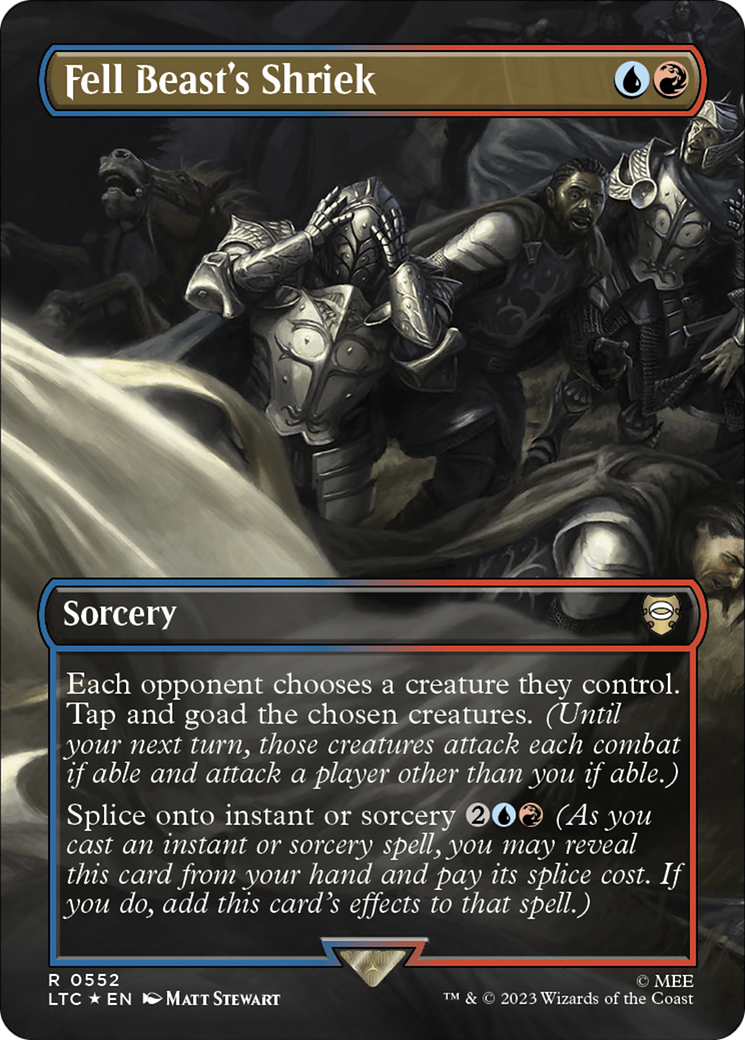 Fell Beast's Shriek (Borderless) (Surge Foil) [The Lord of the Rings: Tales of Middle-Earth Commander]-1
