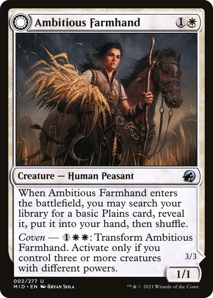 Ambitious Farmhand // Seasoned Cathar [Innistrad: Midnight Hunt]-3
