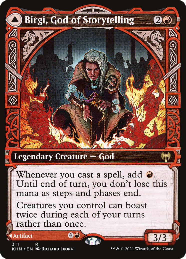 Birgi, God of Storytelling // Harnfel, Horn of Bounty (Showcase) [Kaldheim]-3
