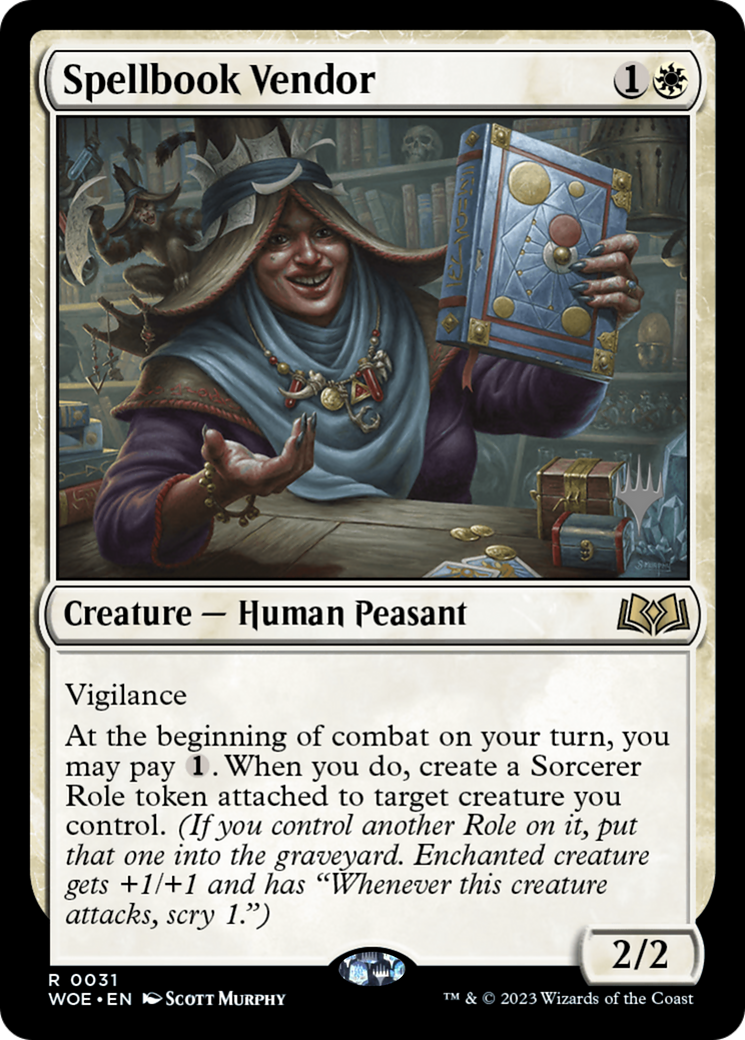 Spellbook Vendor (Promo Pack) [Wilds of Eldraine Promos]-1