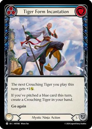 Tiger Form Incantation (Blue) [MST065] (Part the Mistveil)  Rainbow Foil-1