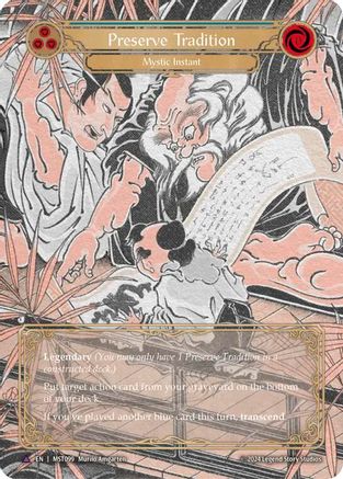 Preserve Tradition // Inner Chi (Marvel) [MST099] (Part the Mistveil)  Cold Foil-1