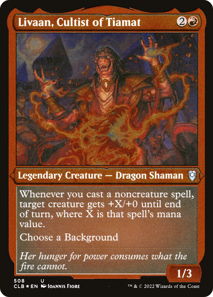 Livaan, Cultist of Tiamat (CLB-508) - Commander Legends: Battle for Baldur's Gate Etched Foil-1