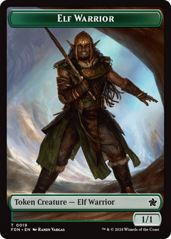 Elf Warrior // Rat (0030) Double-Sided Token [Foundations Tokens]-1