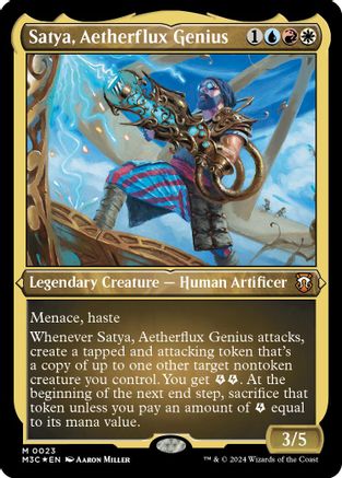 Satya, Aetherflux Genius (Foil Etched) [Modern Horizons 3 Commander]-1