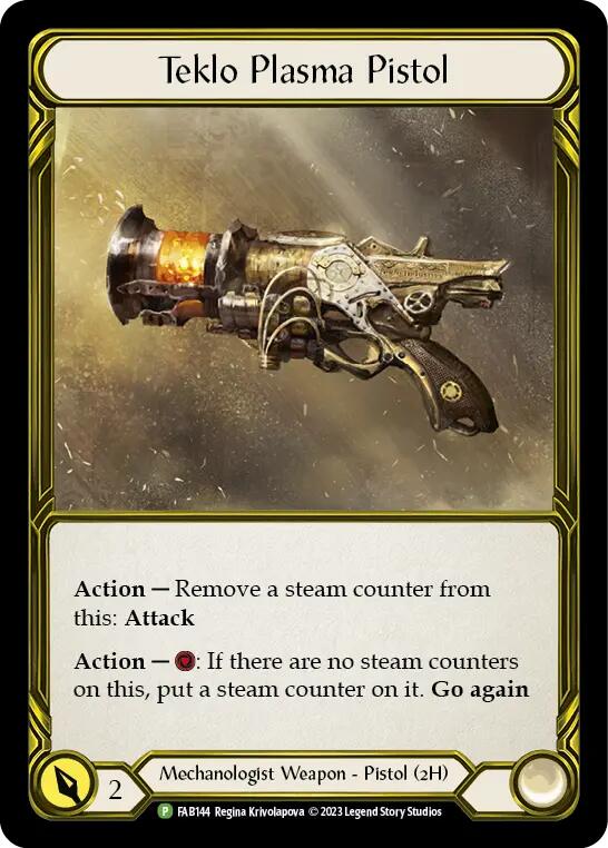 Teklo Plasma Pistol (Golden) [FAB144] (Promo)  Cold Foil-1