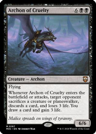 Archon of Cruelty (Ripple Foil) [Modern Horizons 3 Commander]-1