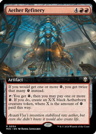 Aether Refinery (Extended Art) (Ripple Foil) [Modern Horizons 3 Commander]-1