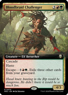 Bloodbraid Challenger (Extended Art) (Ripple Foil) [Modern Horizons 3 Commander]-1
