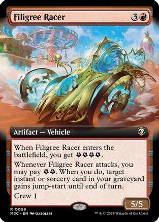 Filigree Racer (Extended Art) (Ripple Foil) (M3C-056) - Modern Horizons 3 Commander Foil-1