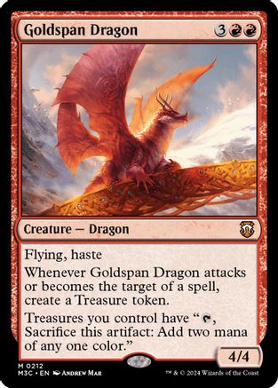 Goldspan Dragon (Ripple Foil) [Modern Horizons 3 Commander]-1