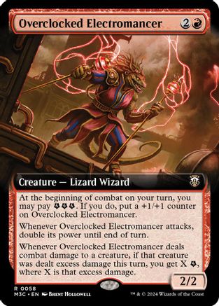 Overclocked Electromancer (Extended Art) (Ripple Foil) [Modern Horizons 3 Commander]-1