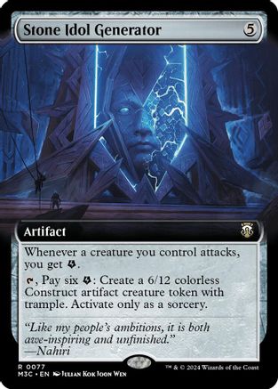 Stone Idol Generator (Extended Art) (Ripple Foil) [Modern Horizons 3 Commander]-1