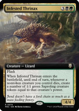 Infested Thrinax (Extended Art) (Ripple Foil) [Modern Horizons 3 Commander]-1