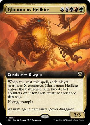 Gluttonous Hellkite (Extended Art) (Ripple Foil) (M3C-073) - Modern Horizons 3 Commander Foil-1