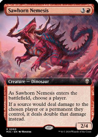 Sawhorn Nemesis (Extended Art) (Ripple Foil) (M3C-060) - Modern Horizons 3 Commander Foil-1