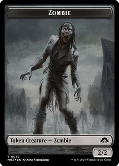Zombie (Ripple Foil) // Elephant Double-Sided Token (M3C-39 // 18) - Modern Horizons 3 Commander Foil-1