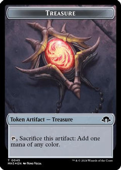 Treasure (Ripple Foil)  // Copy Double-Sided Token (MH3-34 // 1) - Modern Horizons 3 Foil-1