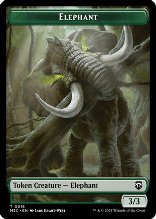 Elephant (Ripple Foil) // Beast (0016) Double-Sided Token (M3C-18 // 16) - Modern Horizons 3 Commander Foil-1