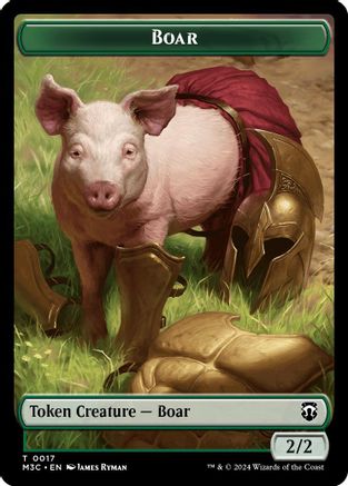 Boar (Ripple Foil) // Forest Dryad Double-Sided Token [Modern Horizons 3 Commander Tokens]-3