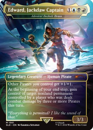 Edward, Jackdaw Captain - Admiral Beckett Brass (Rainbow Foil) [Secret Lair Drop Series]-1