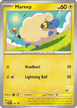 Mareep (107) (Pikachu Stamp #45) [Battle Academy 2024]-1