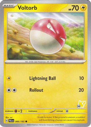 Voltorb (066/193) (Pikachu Stamp #34) [Battle Academy 2024]-1