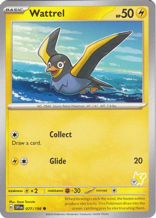 Wattrel (077/193) (Pikachu Stamp #17) [Battle Academy 2024]-1