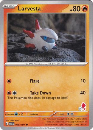 Larvesta (040/197) (Armarouge Stamp #31) [Battle Academy 2024]-1