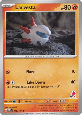 Larvesta (040/197) (Armarouge Stamp #44) [Battle Academy 2024]-1