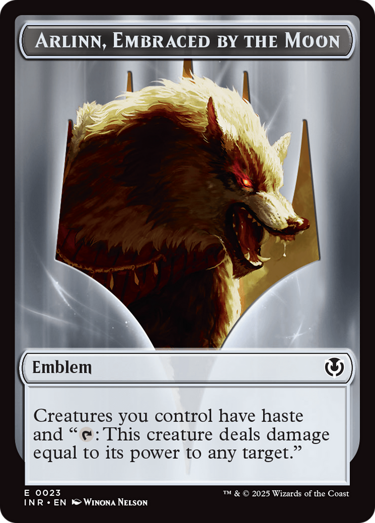 Wolf (0018) // Emblem - Arlinn, Embraces by the Moon Double-Sided Token [Innistrad Remastered Tokens]-2