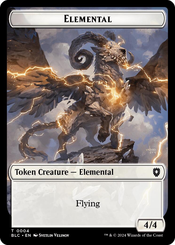Elemental // Shark Double-Sided Token [Bloomburrow Commander Tokens]-1