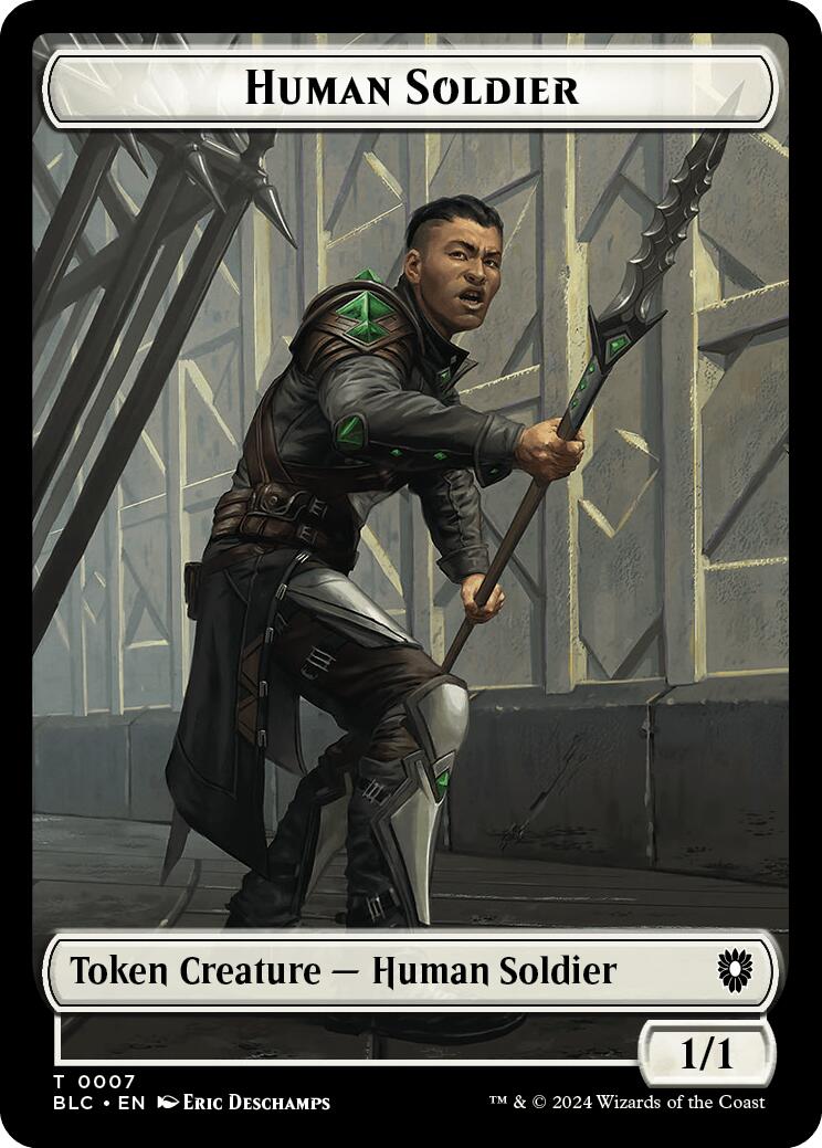 Human Soldier // Wolf (035) Double-Sided Token [Bloomburrow Commander Tokens]-1