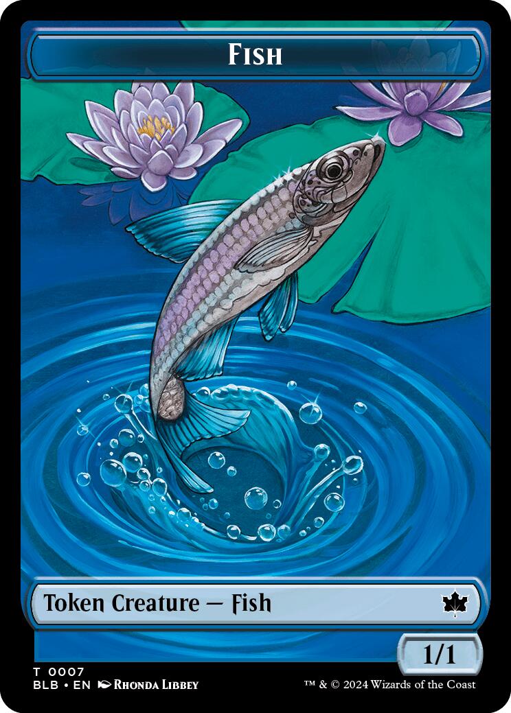 Bird (011) // Fish Double-Sided Token [Bloomburrow Commander Tokens]-2