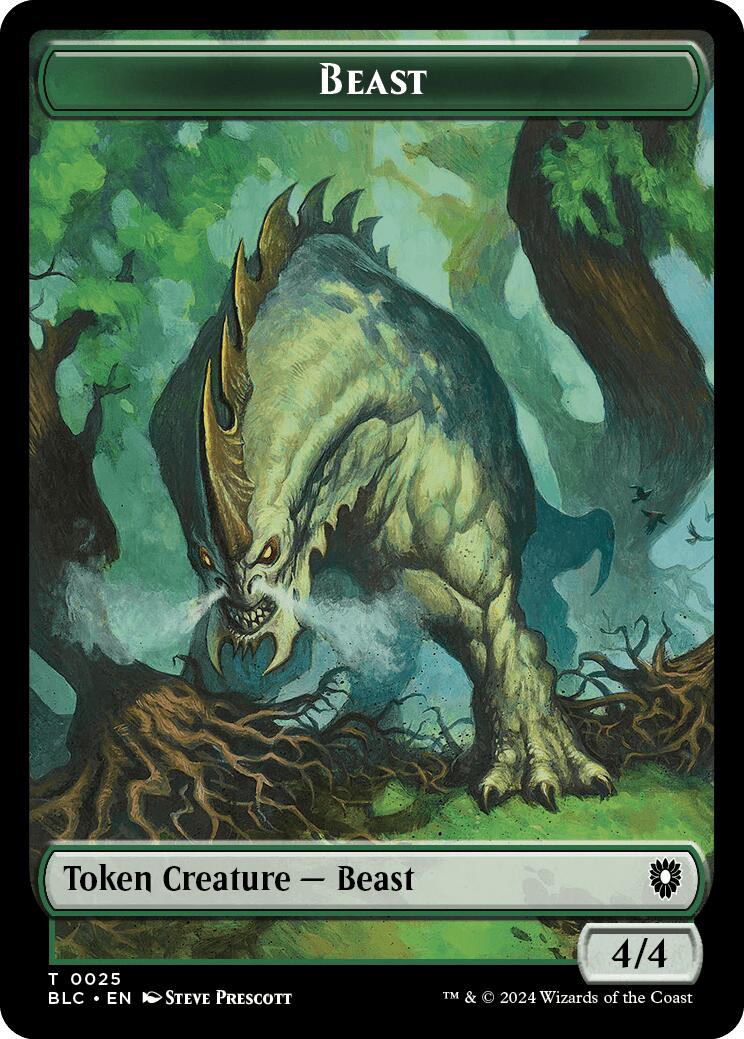 Cat // Beast (025) Double-Sided Token [Bloomburrow Commander Tokens]-2