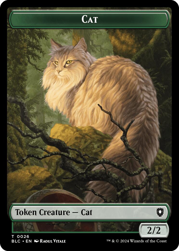 Cat // Beast (025) Double-Sided Token [Bloomburrow Commander Tokens]-1