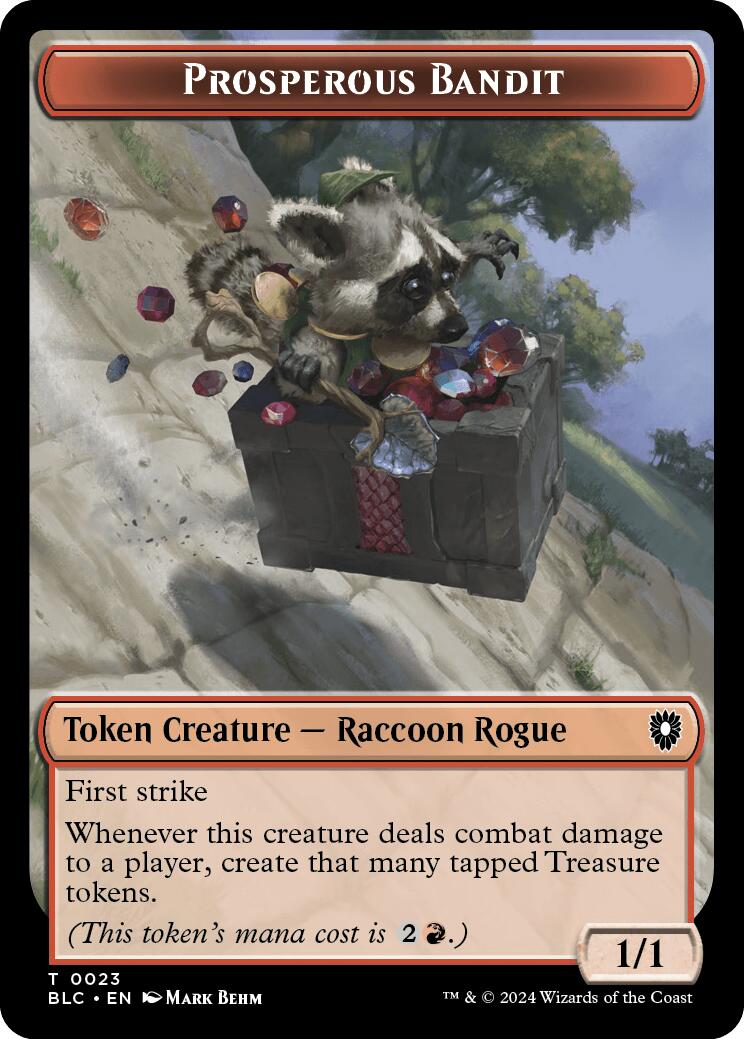 Prosperous Bandit // Treasure Double-Sided Token [Bloomburrow Commander Tokens]-1