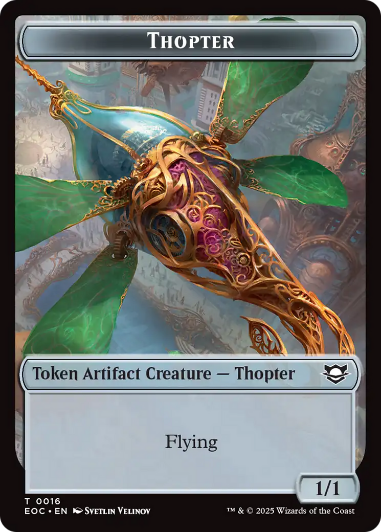 Thopter // Gnome Double-Sided Token [Edge of Eternities Commander Tokens]-1