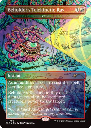 Beholder's Telekinetic Ray - Fling (Rainbow Foil) [Secret Lair Drop Series]-1