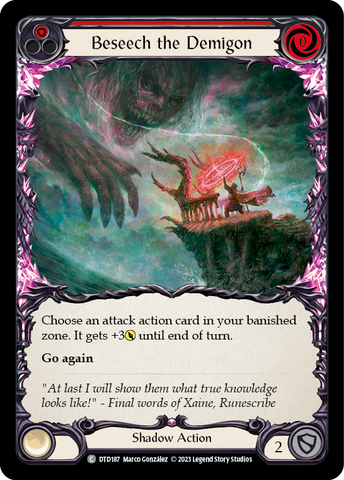 Beseech the Demigon (Red) [DTD187] (Dusk Till Dawn)  Rainbow Foil