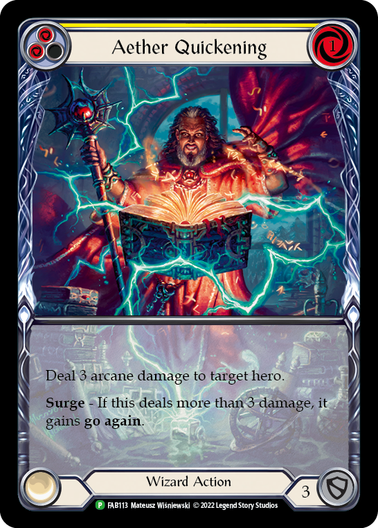 Aether Quickening (Yellow) [FAB113] (Promo)  Rainbow Foil-1