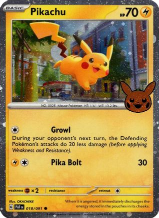 Pikachu (018/091) (Cosmos Holo) [Trick or Trade 2024]-1