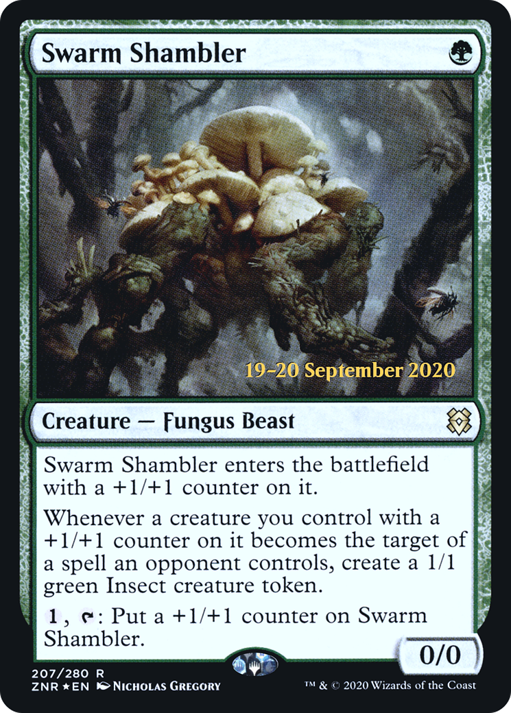 Swarm Shambler [Zendikar Rising Prerelease Promos]-1