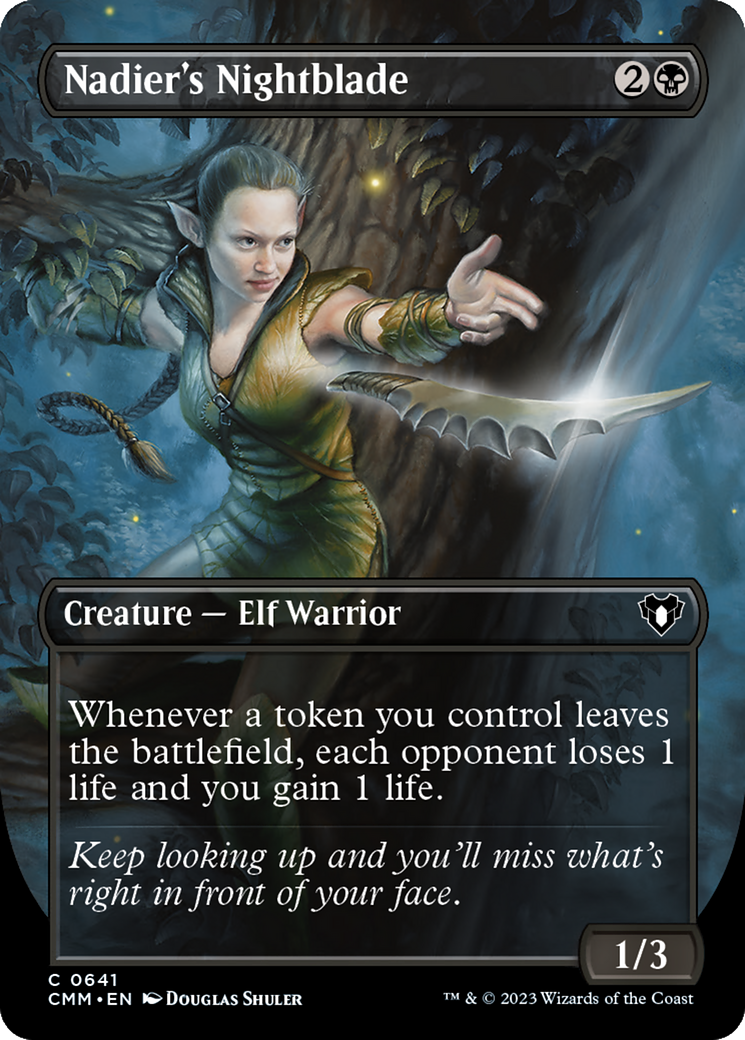 Nadier's Nightblade (Borderless Alternate Art) [Commander Masters]-1