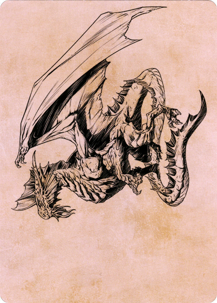 Ancient Silver Dragon // Ancient Silver Dragon (ACLB-047) - Battle for Baldur's Gate Art Series (Borderless)-3