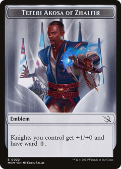 Treasure (20) // Teferi Akosa of Zhalfir Emblem Double-Sided Token [March of the Machine Tokens]-2
