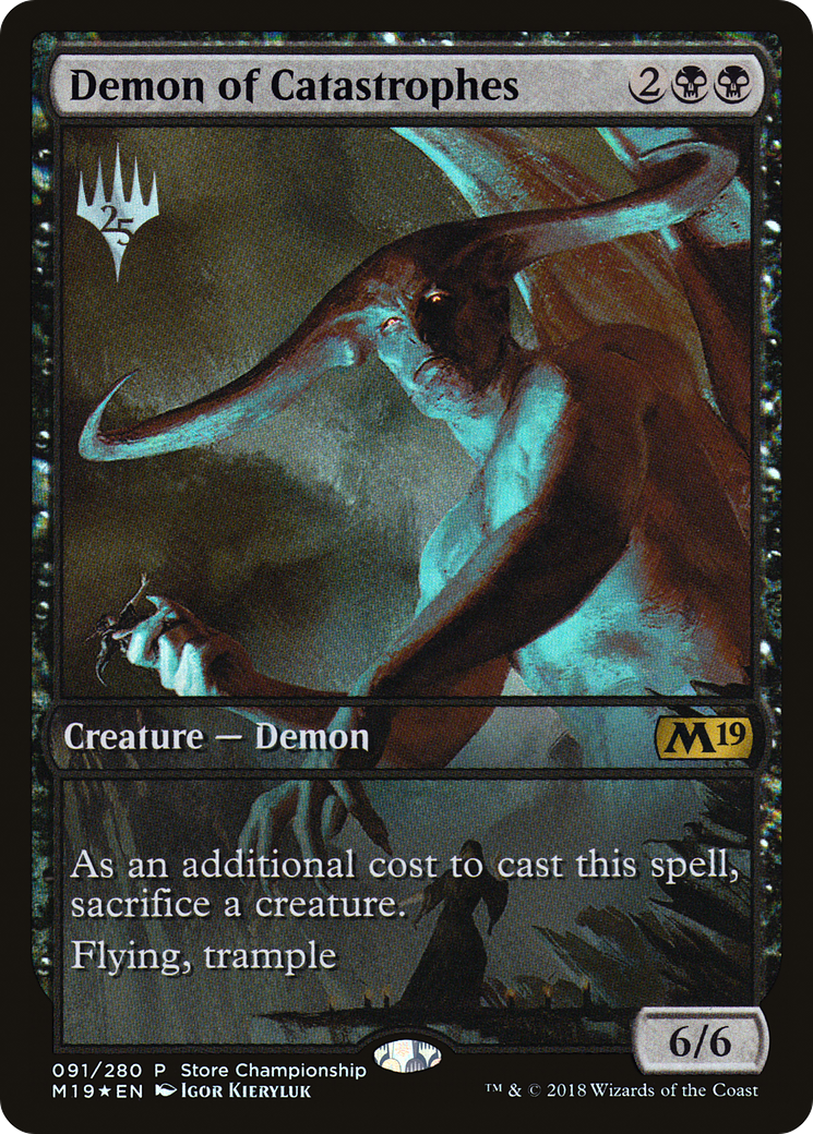 Demon of Catastrophes (Store Championship) (Full Art) [Core Set 2019 Promos]-1